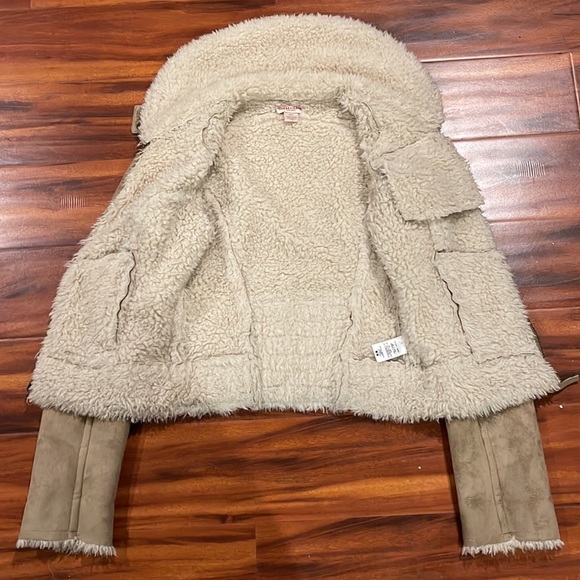 Guess Jeans Y2K Suede Fur Jacket M - Picture 4 of 5